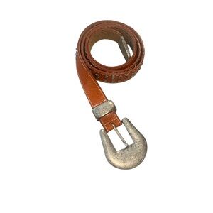 Streets Ahead Western Leather Embellish Belt Orange USA
